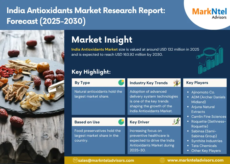 India Antioxidants Market Insights: Size, Trends & Outlook 2030