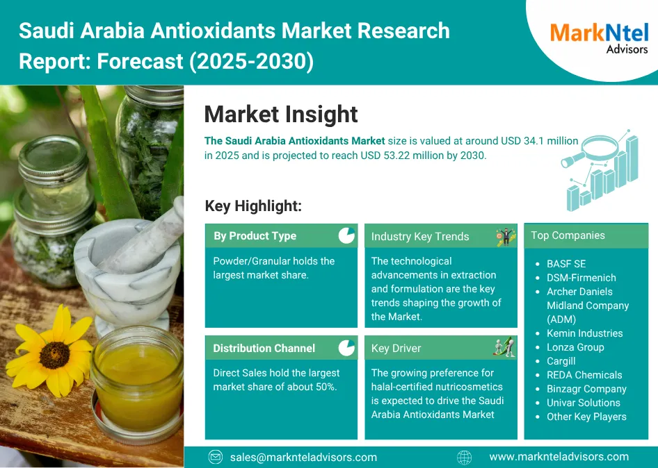 Saudi Arabia Antioxidants Market Outlook: Size & Trends 2030