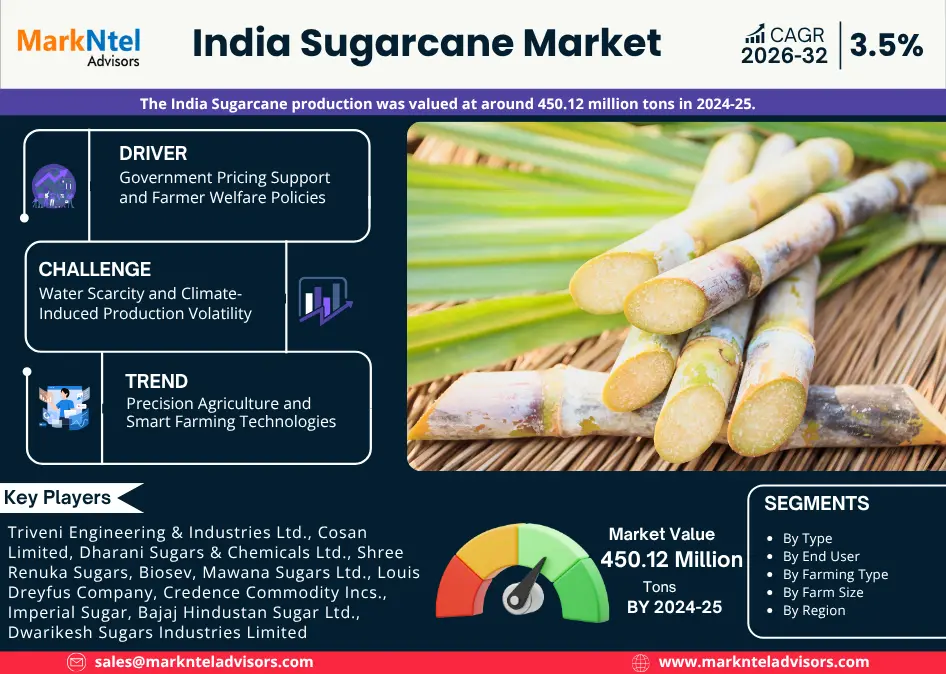 India Sugarcane Market 2026–2032 | Size, Trends & Forecast