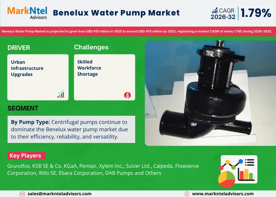 Benelux water pump market growth 2025–2032