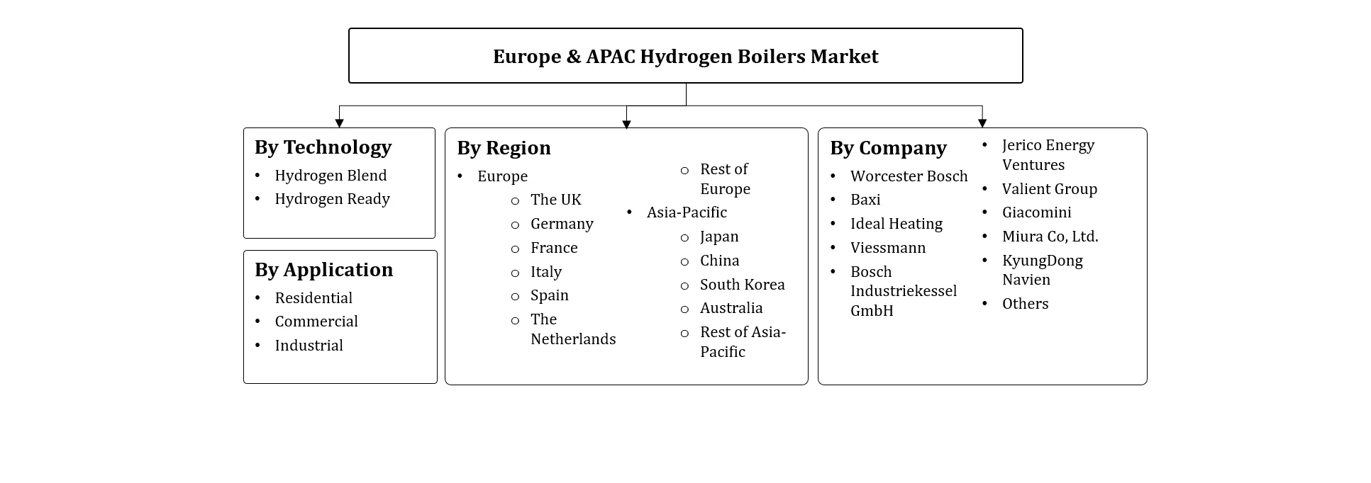 Europe and Asia-Pacific Hydrogen Boilers Market Segmentation