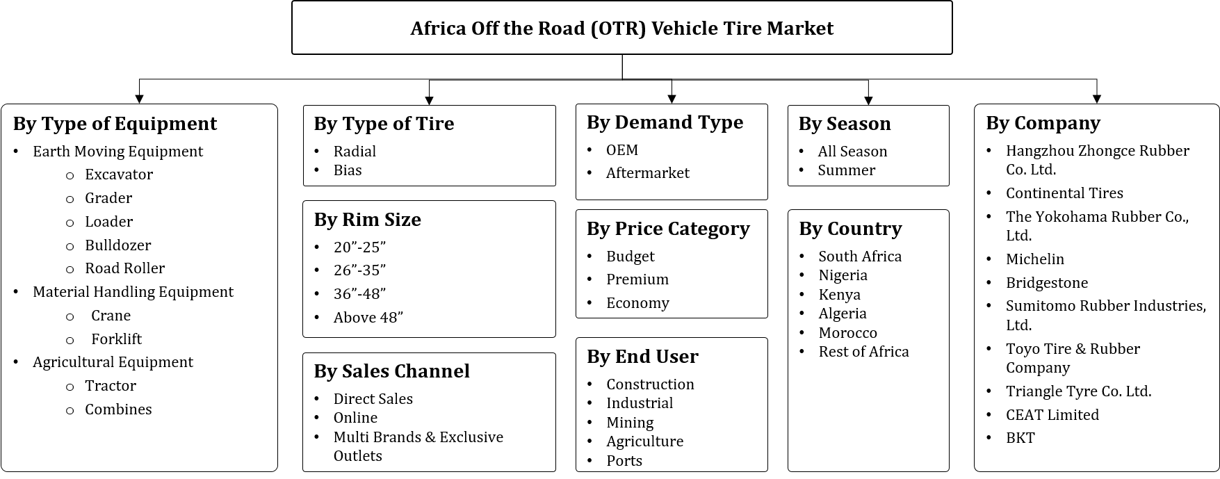 Africa Off the Road (OTR) Tire Market Segmentation